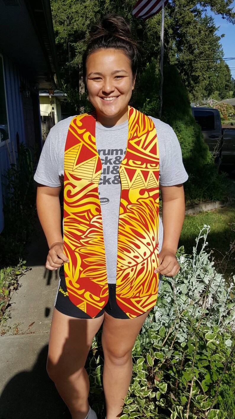 Handmade Polynesian graduation stole