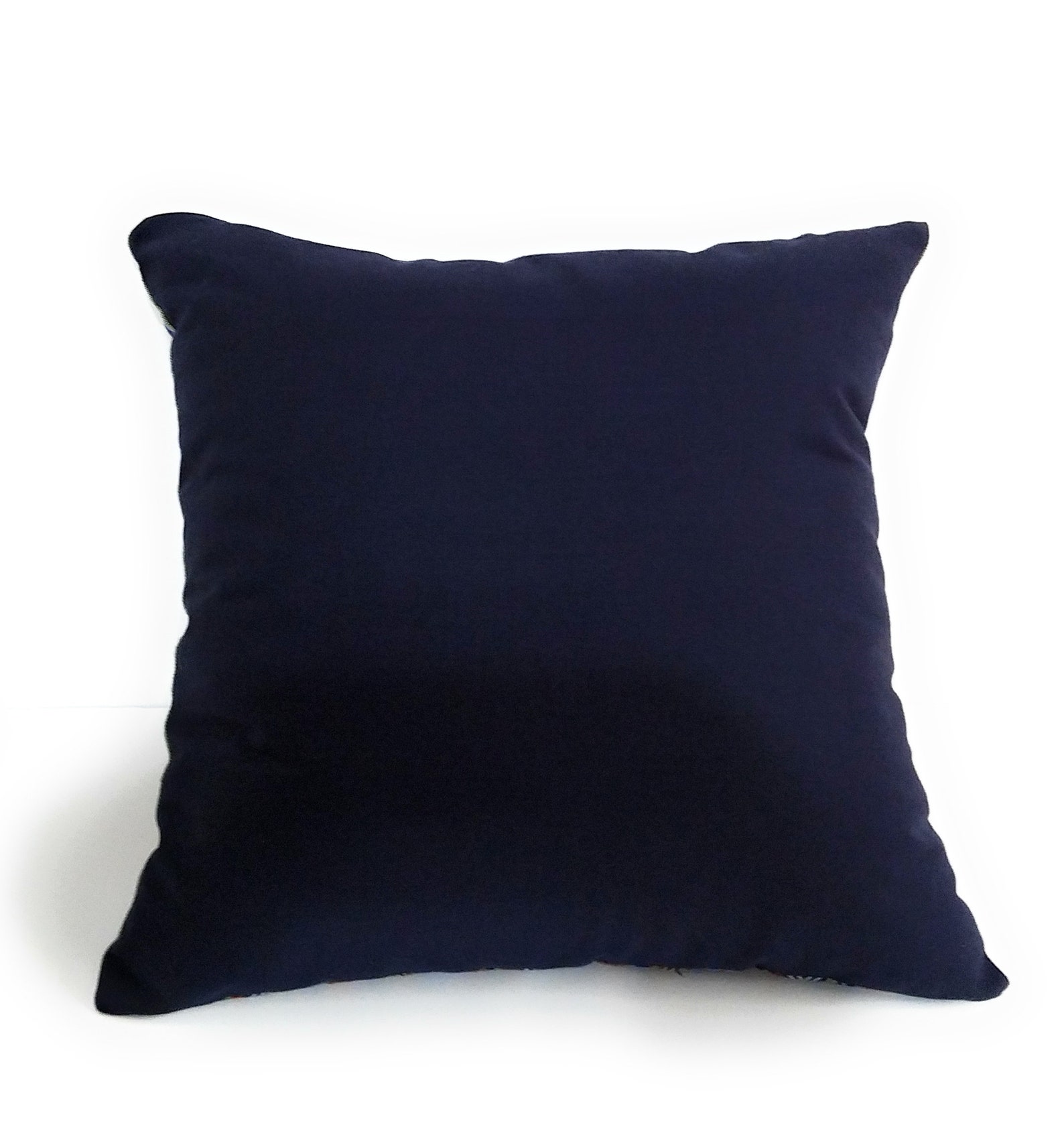 Multi Color Striped Navy Blue Pillow Decorative Throw Pillow 18x18 Etsy