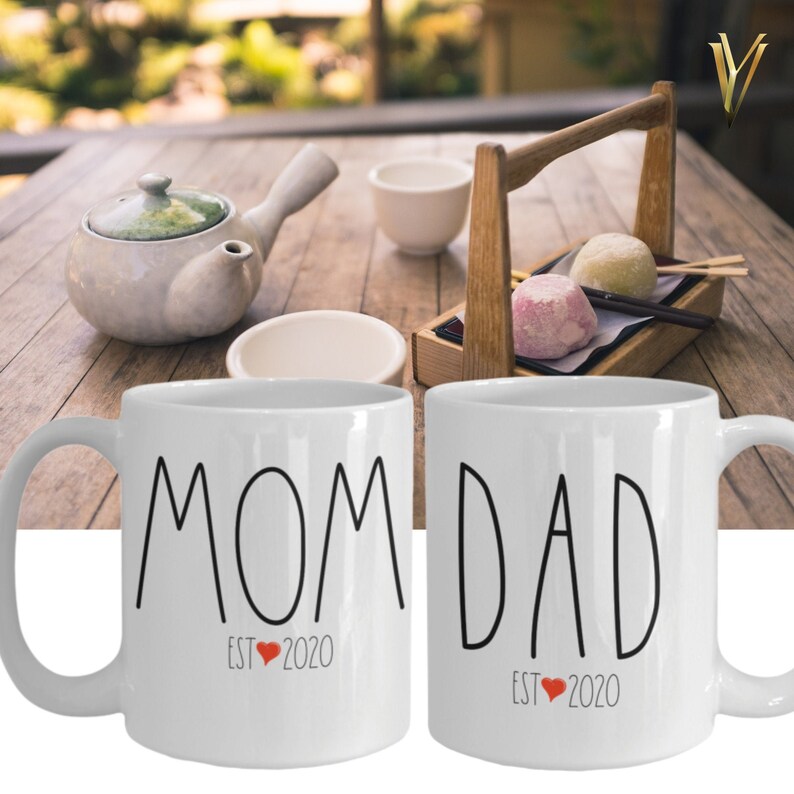 Couples Mugs Set New Mom New Dad Mug Set Est. 2020 Gifts for New