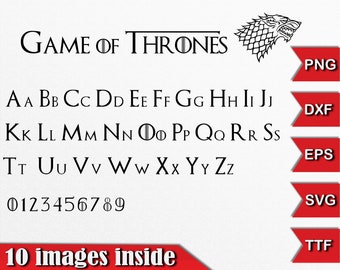 Game of Thrones Font SVG | Game of Thrones Alphabet Font SVG EPS Dxf Ttf Png | Game of Thrones vector| Game of Thrones Art
