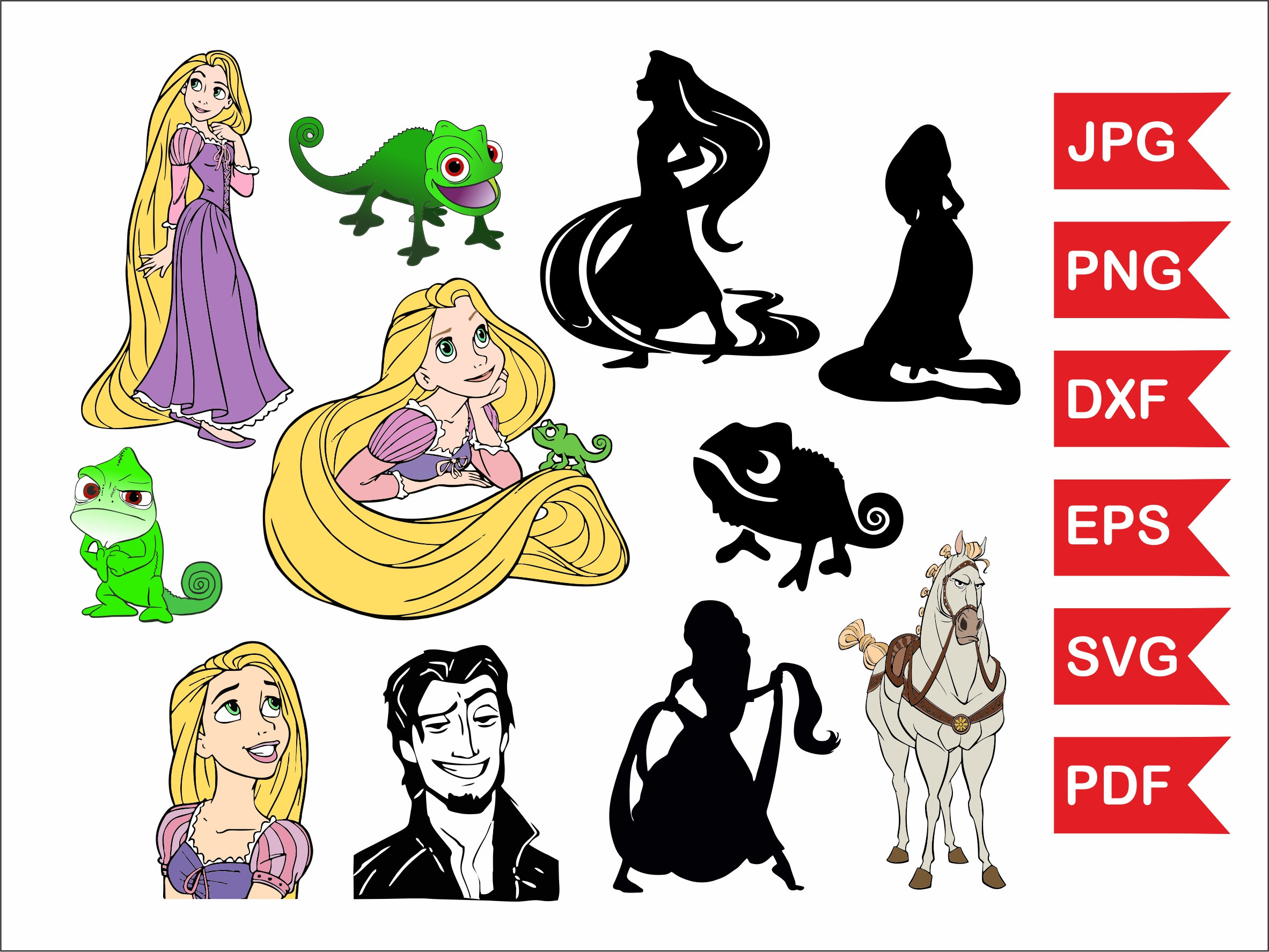 Rapunzel svg file Rapunzel png Rapunzel silhouette Rapunzel | Etsy