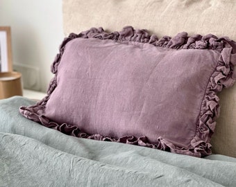 Juego de dos fundas de almohada con volantes / fundas decorativas para almohadas / ropa de cama estilo shabby chic