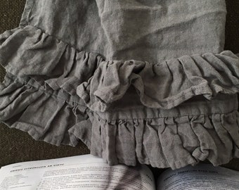 Ruffled Linen Tea Towel Set | French Stonewashed Linen