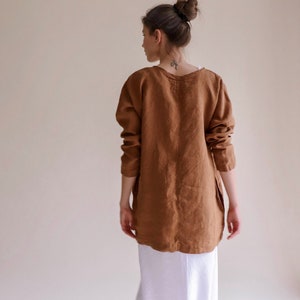 Linen tunic Olsen, linen shirt, oversized linen tunic dress image 5