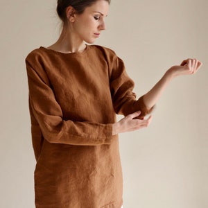 Linen tunic Olsen, linen shirt, oversized linen tunic dress image 3