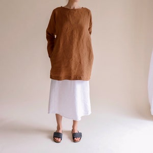 Linen tunic Olsen, linen shirt, oversized linen tunic dress image 7