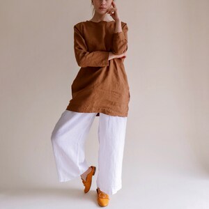 Linen tunic Olsen, linen shirt, oversized linen tunic dress image 10