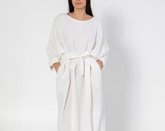 Oversized Linen Dress AIVA, Relaxed Fit Organic French Flax