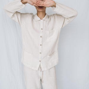 Linen pajama LANE  / Linen shirt and linen pants   / Pajamas Set