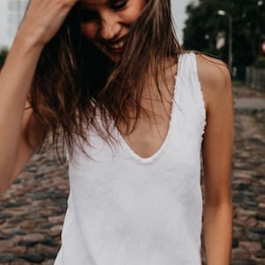 Linen slip dress ISLA , linen tunic dress, bias cut dress