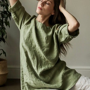 Linen tunic HOPE, linen shirt, oversized linen tunic dress