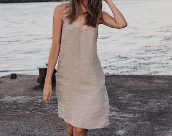 chinese dress ladies Corinne Linen Shift Dress main image 1