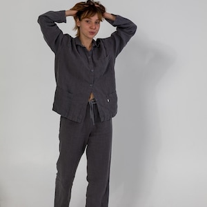Linen pajama LANE  / Linen shirt and linen pants   / Pajamas Set