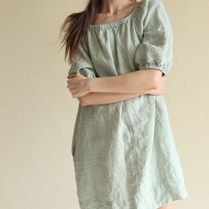 Linen dress INA plus. Oversized linen tunic dress.