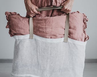 Linen Pillow Shams with Ruffles (Set of 2) | Lavender Pillowcases