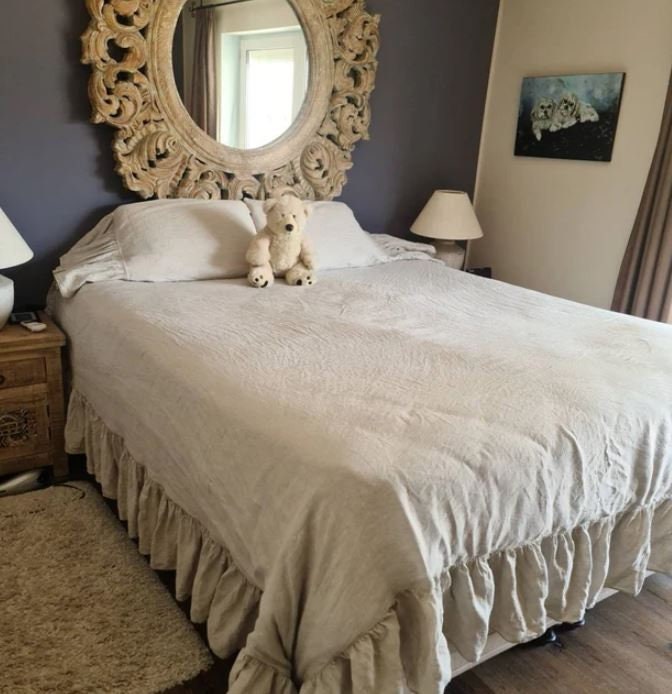 100% Linen Duvet Cover Set | Long Ruffle | Luxe Bedding Ensemble