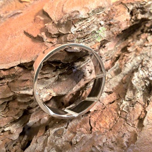 Gun & Bullet wedding rings set Groove Rifling silver bands image 4