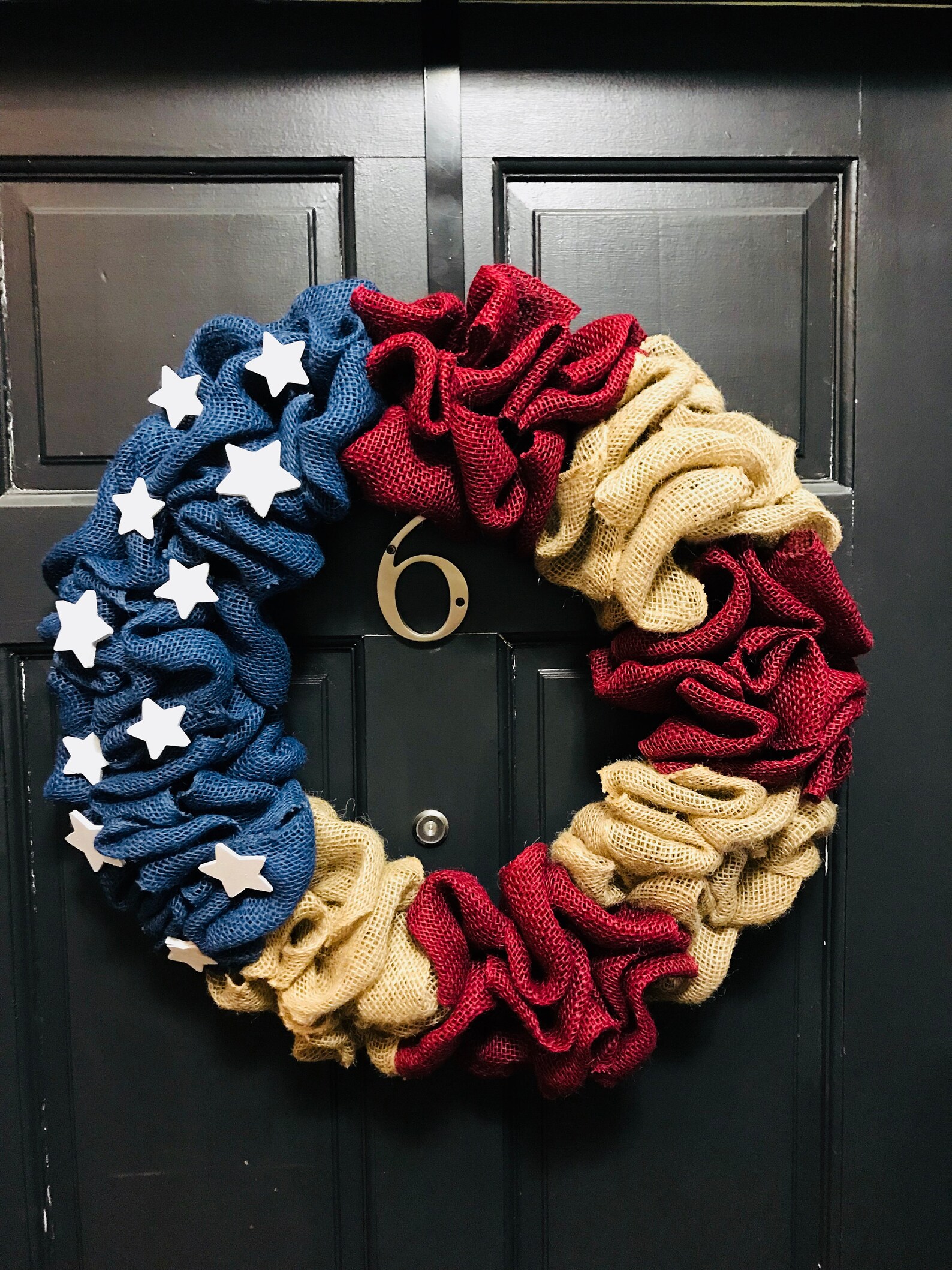 American Flag Wreath - Red, White and Blue Burlap Wreath - Etsy