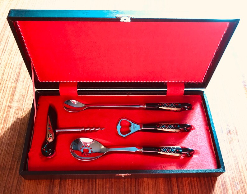 Haddad Jezzine Hoopoe Bar Set cocktail set vintage bar ware Etsy