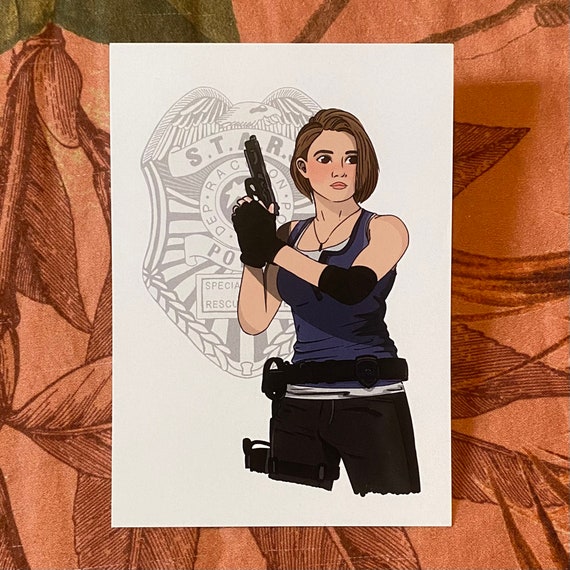 Jill Valentine Resident Evil 3 Remake A6 Postcard Art 