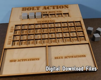 Bolt Action Dashboard Scoreboard Tracker, Digital Files (Lightburn and SVG)
