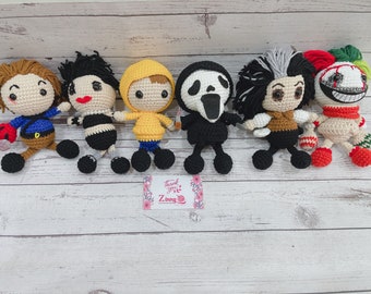 Crochet Amigurumi, The Little Killers, halloween gift, Horror Movie Characters, custom gift, crochet doll.