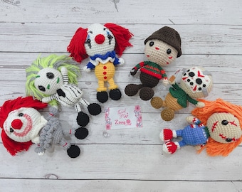 Crochet Slashers Horror Movie| handmade Amigurumi plush Doll| Handmade Slasher| Halloween gift| Christmas gift.