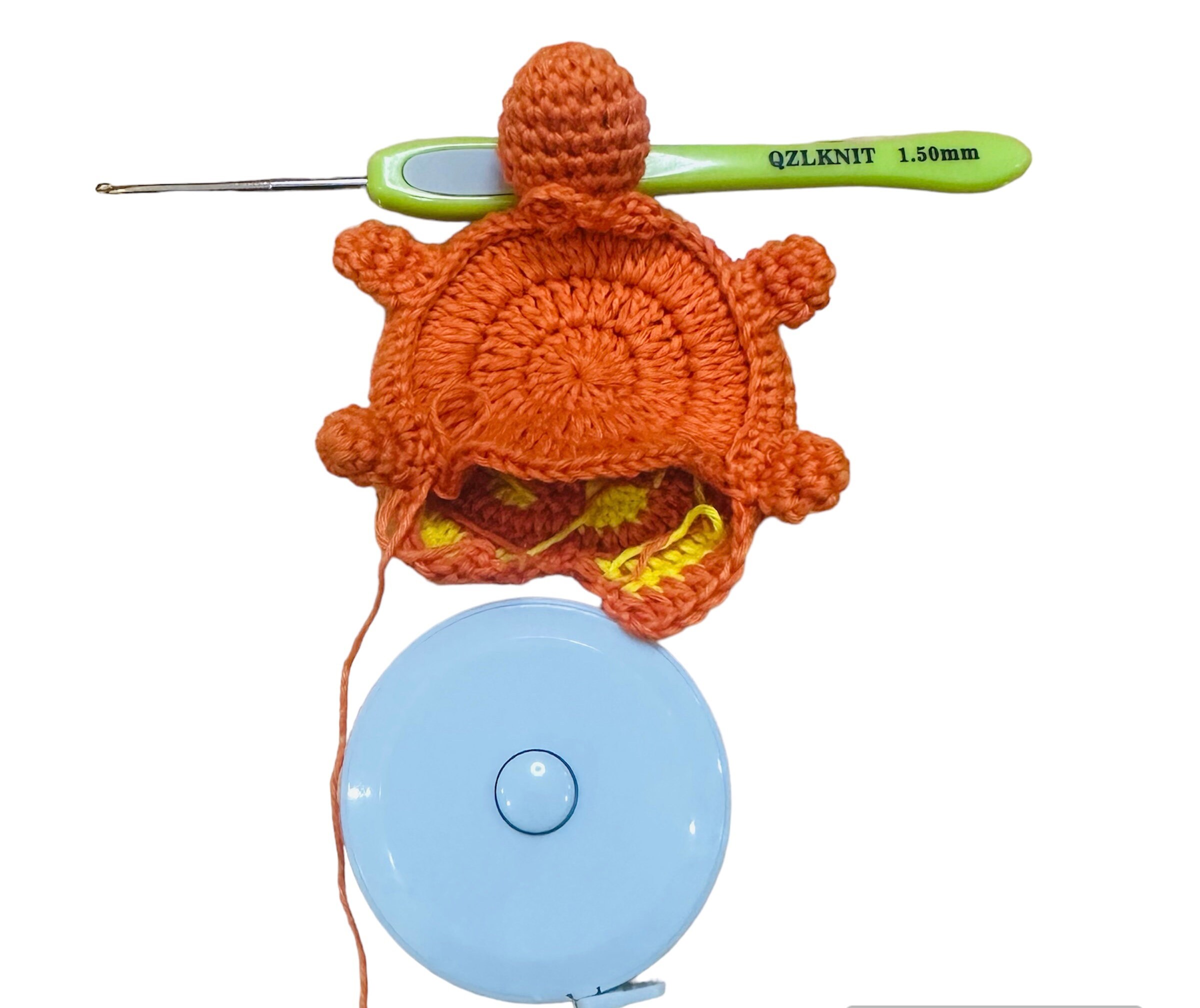 Crochet PATTERN Tape Measure Turtle Keychain/amigurumi /tutorial 