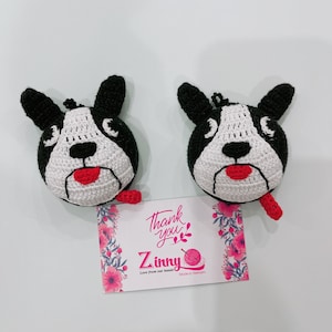 Crochet animal tape measure pug, crochet dog, cute little gift.