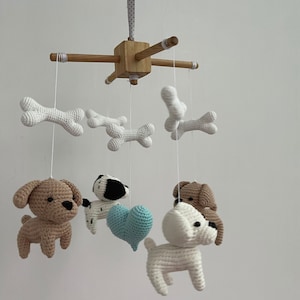Dog baby mobile, Baby Mobile Labrador Puppy Gnag Crochet, Nursery decoration, Dog crochet mobile, Baby Shower Gift, Labrador baby mobile,