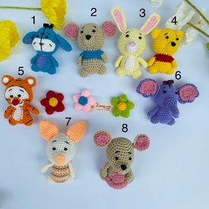 Winnie the Pooh and Friends handmade character set, Pooh|Piglet|Tigger|Eeyore|Rabbit|Roo|Lumpy|Kanga|small gift, gift