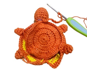 Crochet PATTERN Tape Measure Turtle Keychain/amigurumi /tutorial 