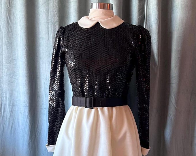 Black And White Peter Pan Collar Dress
