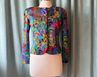 1980’s Abstract Floral Fitted Jacket