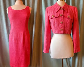 Vintage 1980’s Pink/ Coral Scassi Linen Twinset