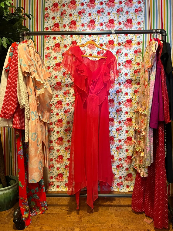 Vintage Pink Chiffon Dress