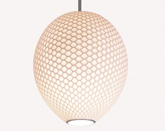 White Hive Lampshade | White Pendant Light | Contemporary Lamp | Modern Lamp | Geometric Lamp | Made from Sugarcane | W20cm x H20cm