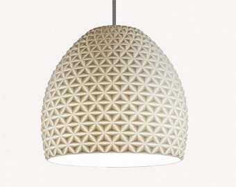 Large Geometric Lampshade - White - Modern - Decoration - Contemporary [GEODOME] 100% Biodegradable Made From Sugarcane [W28cmxH28cm]