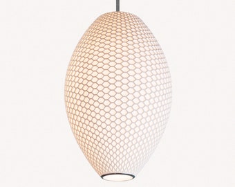 Unique modern lamp shade, Hanging pendant lamp, White lamp shade, Industrial Lighting, Scandinavian style pendant light, Nordic Lamp.