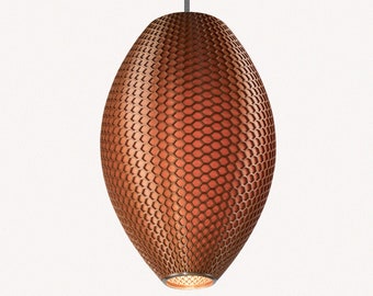 Copper Pendant Light-Copper Lampshade-Bronze Lamp-Ceiling Light-Hanging Light-Honeycomb Pattern-Geometric Lamp-Bees- W20cmxH30cm