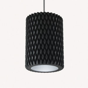 Lampshade/Industrial lighting/Black Lampshade/Pendant Lamp Black Knurl Geometric Shade image 1
