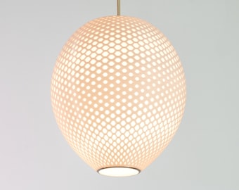 Großer Lampenschirm - Weiß - Zeitgenössisch - Modern - Industriell - aus Zuckerrohr - Biologisch abbaubarer Lampenschirm 30cm x 30cm
