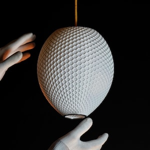 Honeycomb Pendant Light – Bespoke Designer Ceiling Fixture, Sculptural Statement Lighting W20cm x H20cm