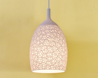 White Leaf Lampshade-Pendant Light-Ceiling Lamp-Hanging Lamp-Contemporary Light-Made from Sugarcane W22cm x H40cm