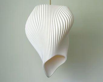 White Wave Lampshade Contemporary Sculpture Light