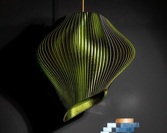 Large Forest Green Lampshade Pendant Light H50cm x W50cm