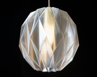 Origami Lily Lampshade | Transparent Pendant Light | Modern Lamp  | Origami Lamp | Geometric Lampshade | Made From Sugarcane | H30cmxW30cm