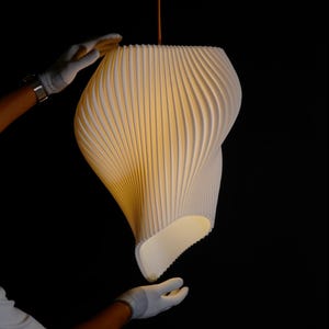 Large White Wave Lampshade | Pendant Light | Contemporary Light | Modern Lamp | Art Deco Lamp | Sculpture| Ceiling Light | W38cm x H50cm