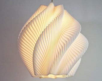 Spiral Wave Lampshade - Pendant Light - White - Contemporary - Modern- Art Deco- Sculpture W30cm x H30cm
