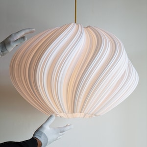 Large Seashell Pendant Light - Coastal Ceiling Lampshade, Ocean-Inspired Hanging Light,  Modern Statement Lighting, White Minimalist Decor